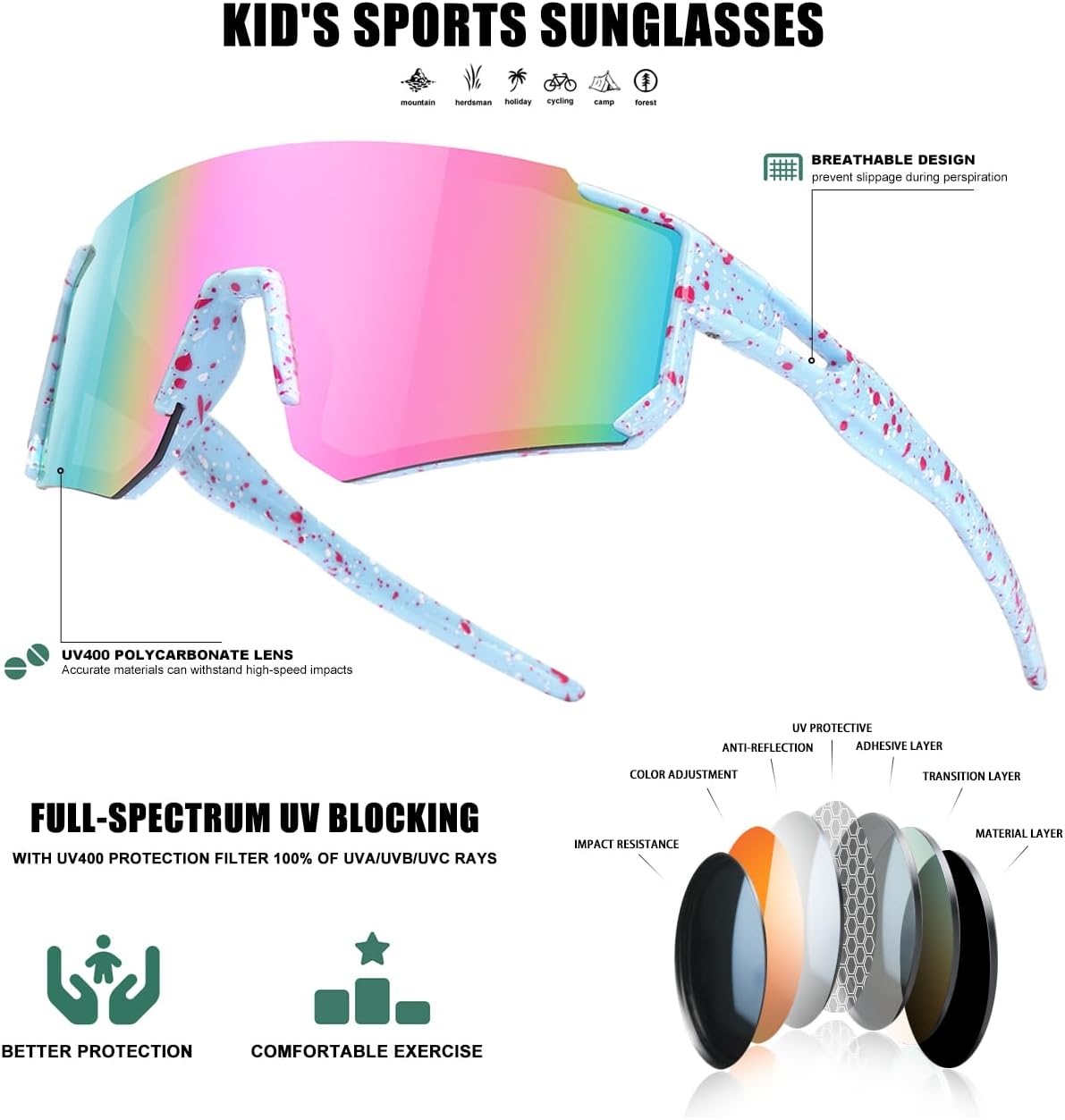 Stylish Youth Sports Sunglasses