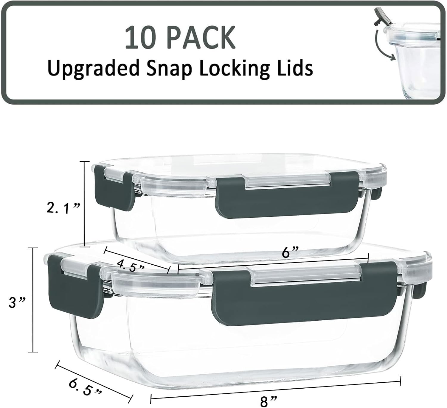 Glass Meal Prep Containers Set