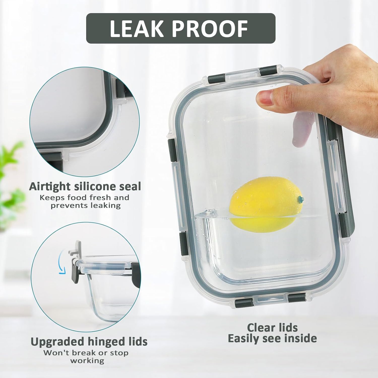 Glass Meal Prep Containers Set