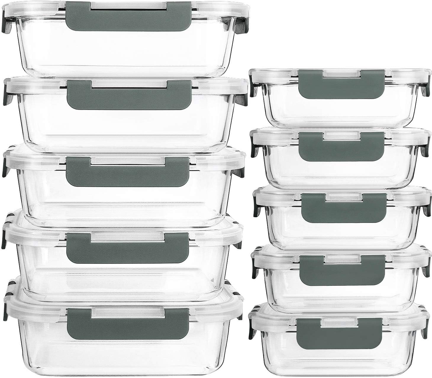 Glass Meal Prep Containers Set