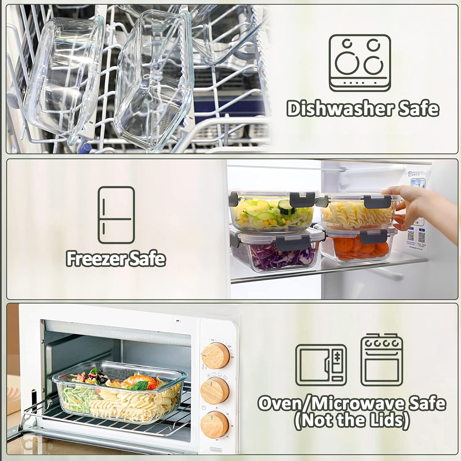 Glass Meal Prep Containers Set